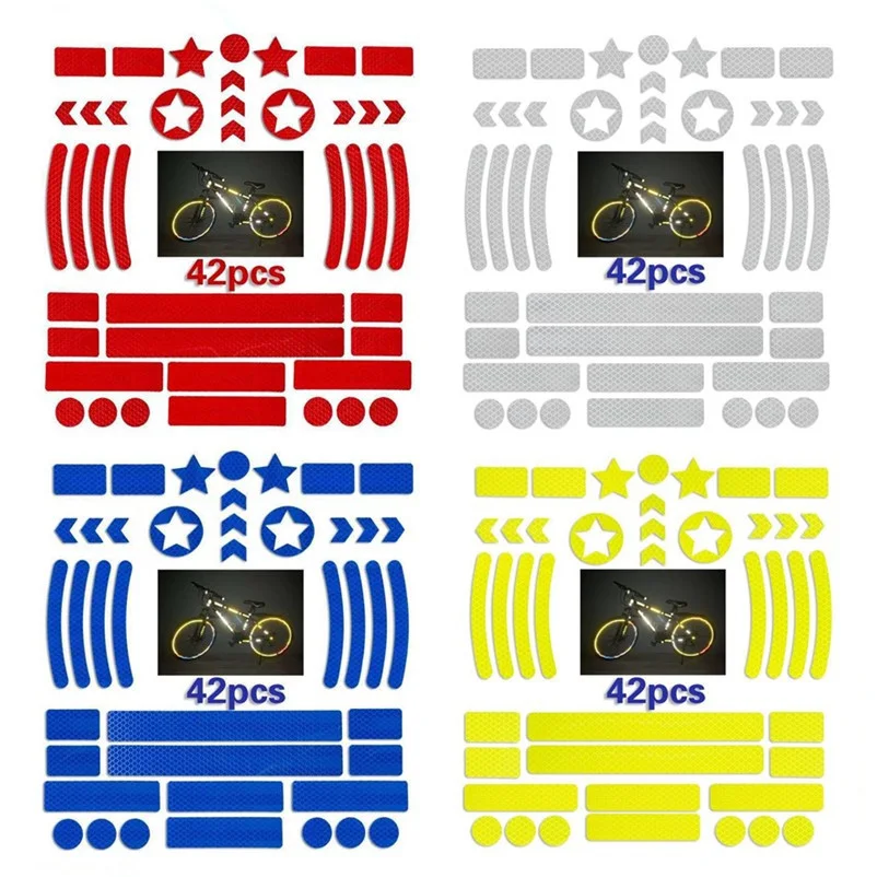 

20sheets Car Bike Reflective Stickers Motorcycle Bicycle Reflector Cycling Warning Reflector Film Decal Tape Bicycle Sticker