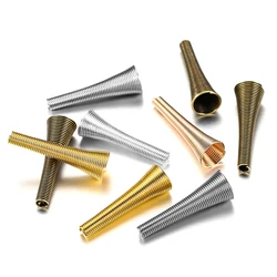 12pçs molas de metal em forma de funil, tampas de contas espaçadoras, suprimentos de miçangas diy, tampas de extremidade de bobina de cone, para acessórios de maquiagem de joias