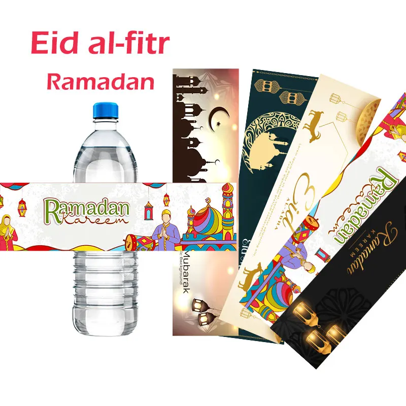 10Pcs,eid Mubarak ตกแต่ง Ramadan Kareem ขวด Wrapper Adhesive มุสลิมอิสลามเทศกาล Eid Al-Fitr Lessar