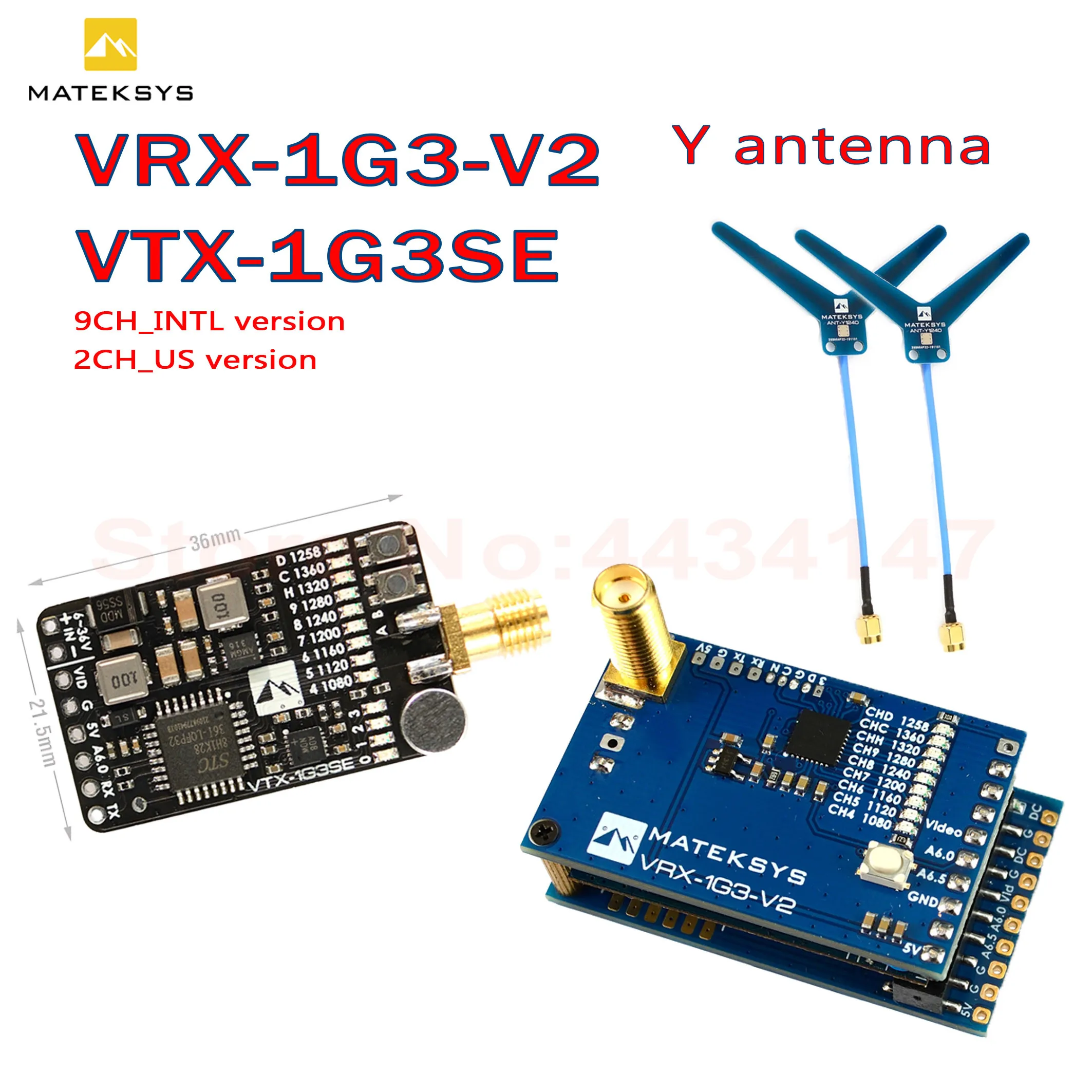 Matek Mateksys VRX-1G3-V2 / VTX-1G3SE 1.3GHz FPV Video 2CH 9CH Transmitter 9CH Wid Band Receiver RC Drone Long Range Goggle