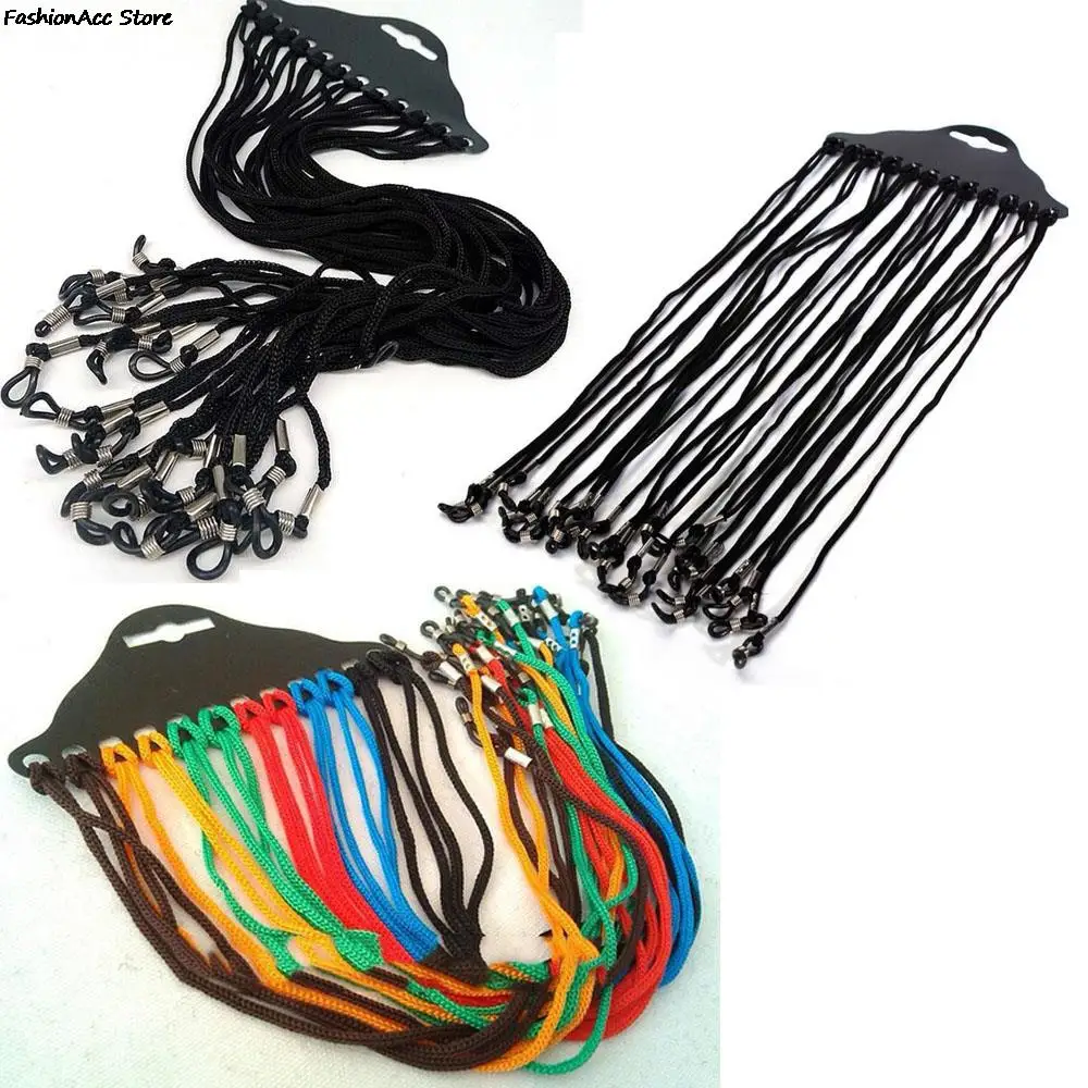 12pcs/lot Adjustable  Black Color Neck Cord Strap String Landyard Holder For Eyeglass Glasses Sunglasses