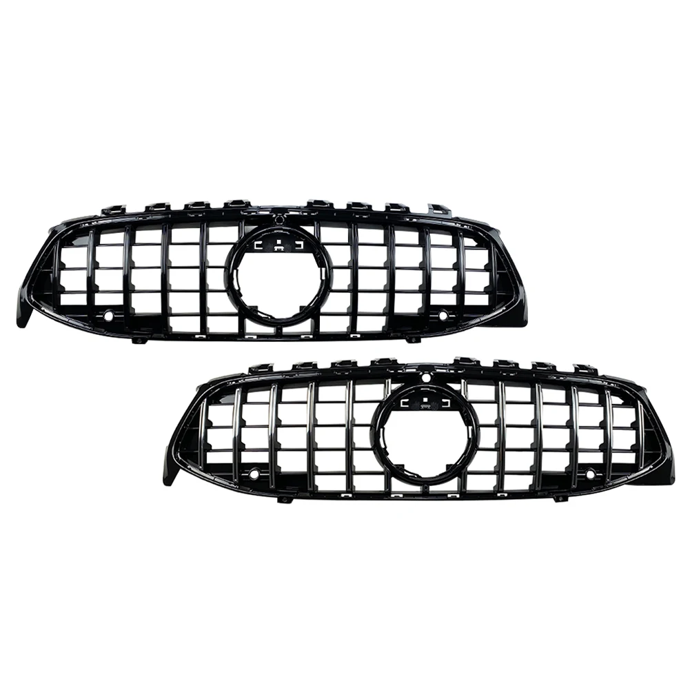 GT R Black Front Upper Grille For Mercedes Benz CLA C118 CLA180 CLA200 2020 2021-up Mesh Racing Grill Car Accessories