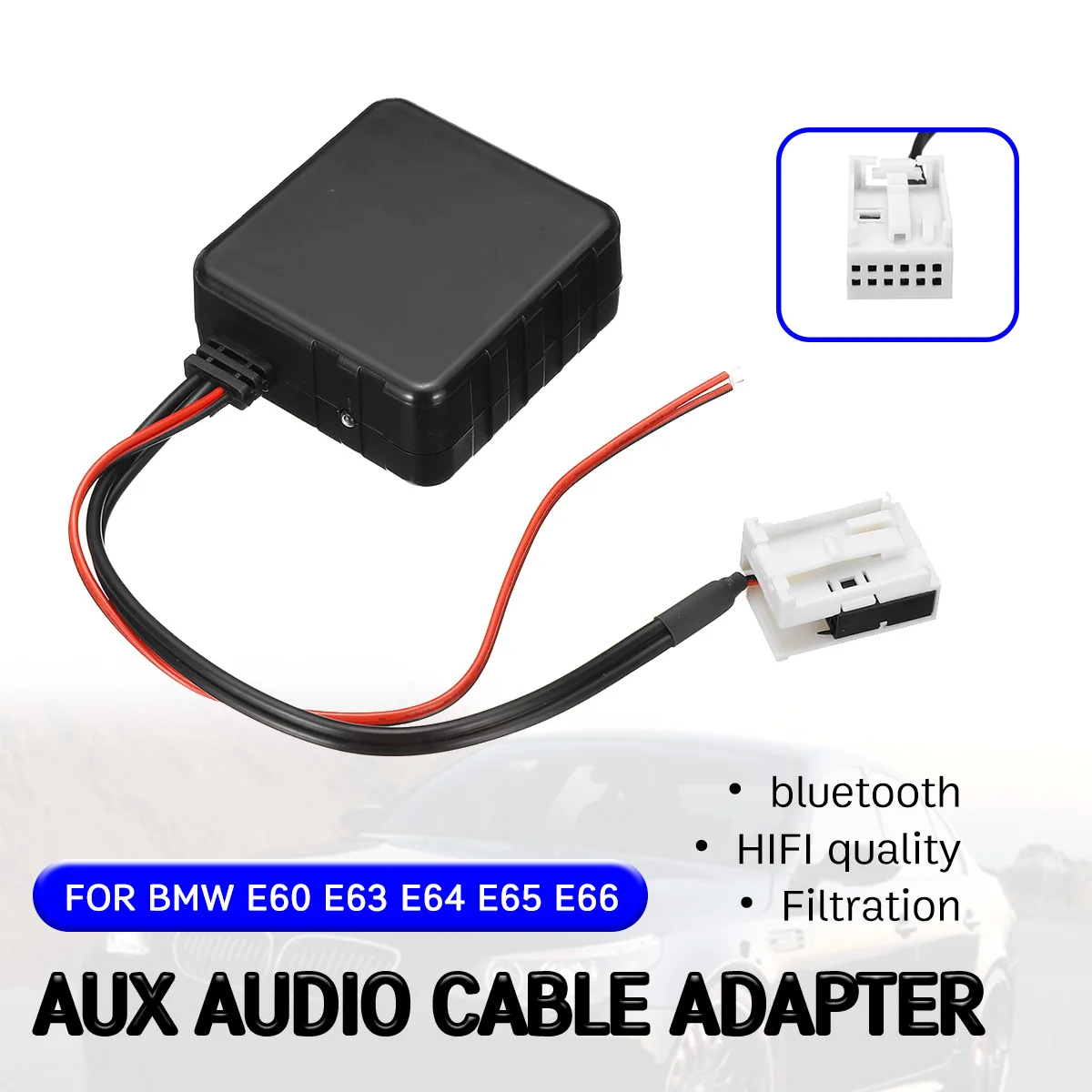 

bluetooth Aux Receiver Cable Adapter for BMW E60 E63 E64 E65 E66 E81 E82 E87 E70 E90 E91 E92 Hifi Quality for 12 Pin Head Unit