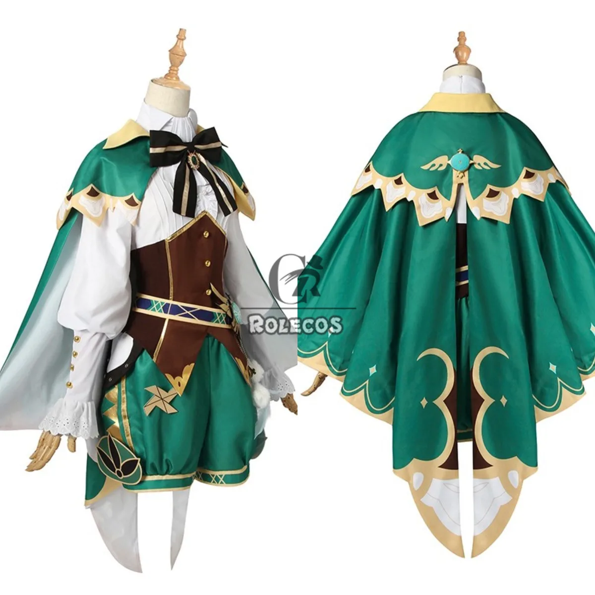 ROLECOS Game Genshin Impact Venti Cosplay Costume Women Party Full of Set Halloween Carnival Cos Clothing Outfit