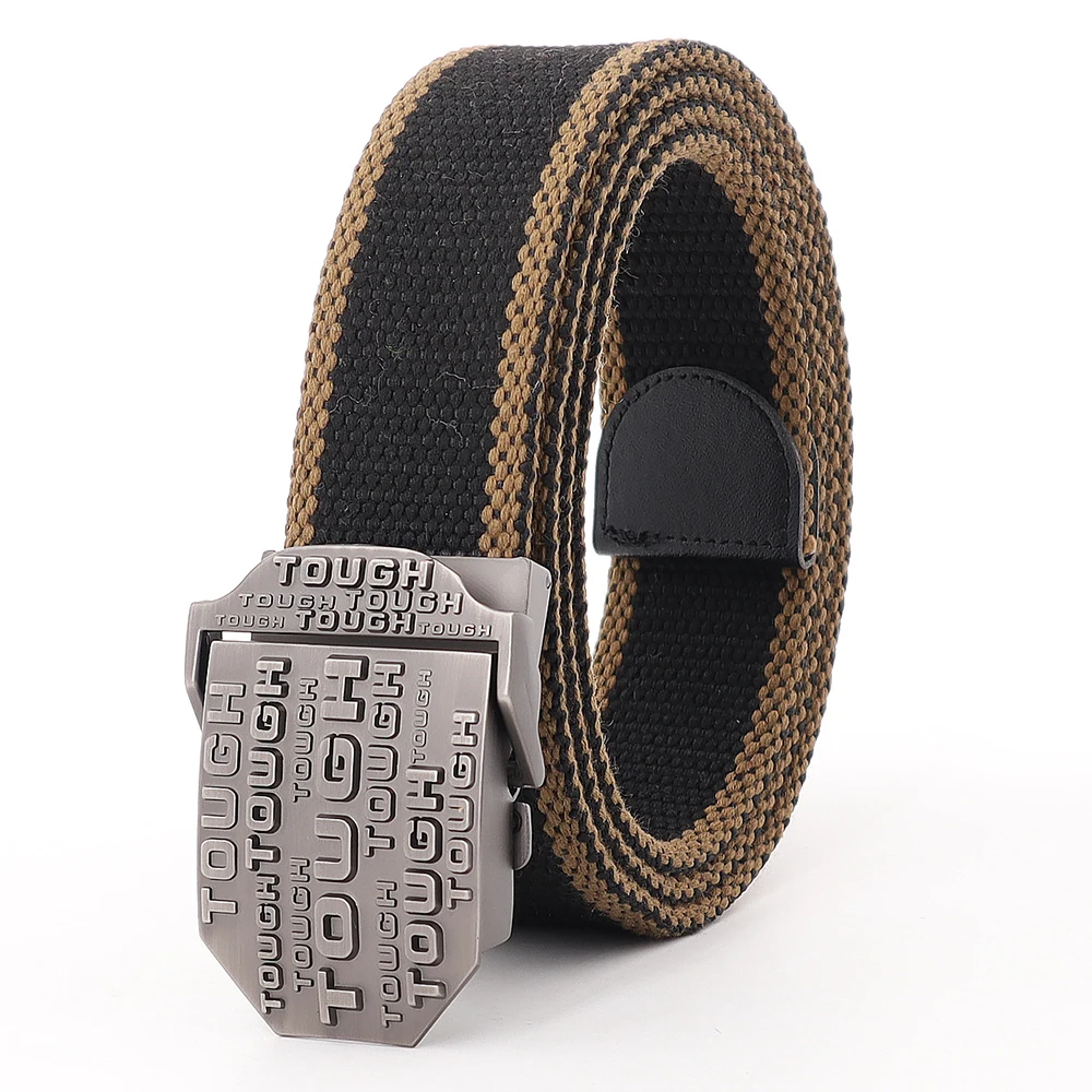 Fashion Men\'s Canvas belt  Metal tactics woven Belt canvas belt Casual pants Cool wild gift for Men belts Tough large size