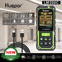 Huepar Laser Afstand Meter Met Camera 2X/4X Zoom 656Ft Hoge Nauwkeurigheid Oplaadbare Laser Meten M/In/ft Met 17 Modi-LM200C