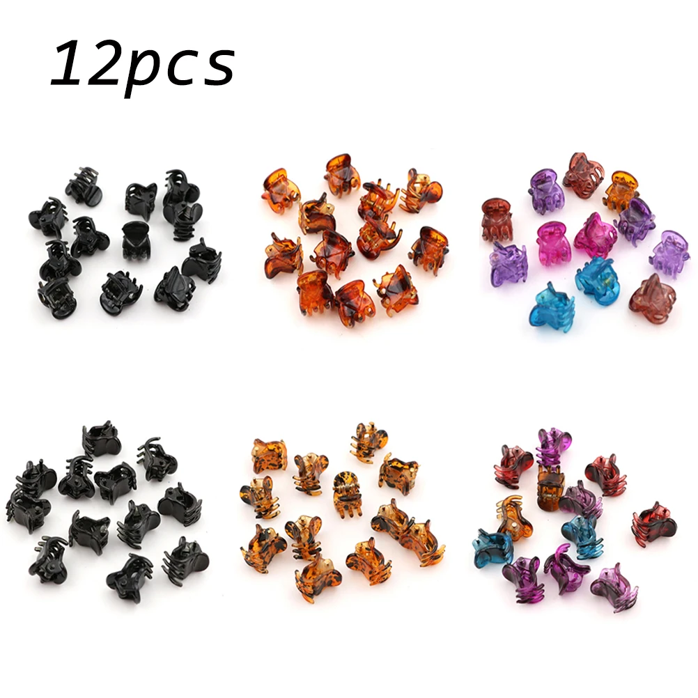 

12pcs /set Small Plastic Hair Clips Claws Mini Clamps Fashion Girls Crab Hair Claw Gifts