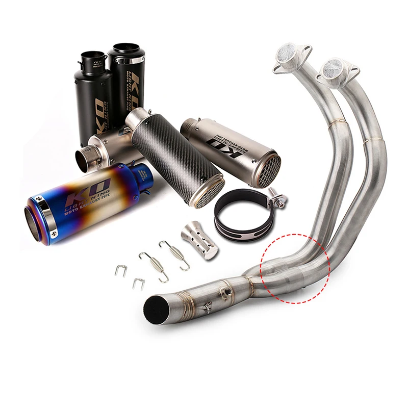 

For Yamaha MT-07 MT07 FZ07 Motorcycle Exhaust Pipe Header Mid Link Pipe Slip On 51 mm Mufflers Removable Db Killer Escape 245 mm