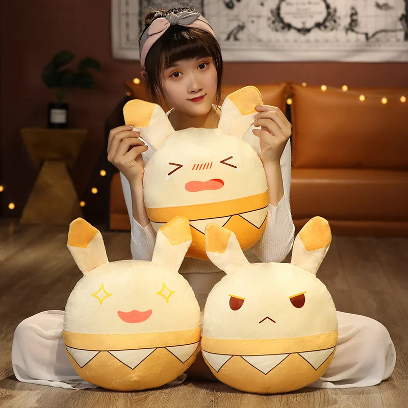 Plush Anime Genshin Impact Slime Cosplay Prop Accessories Bouncing Bomb Plush Toy Keychain Bouncing Bomb Rabbit Pillow Kids Toys