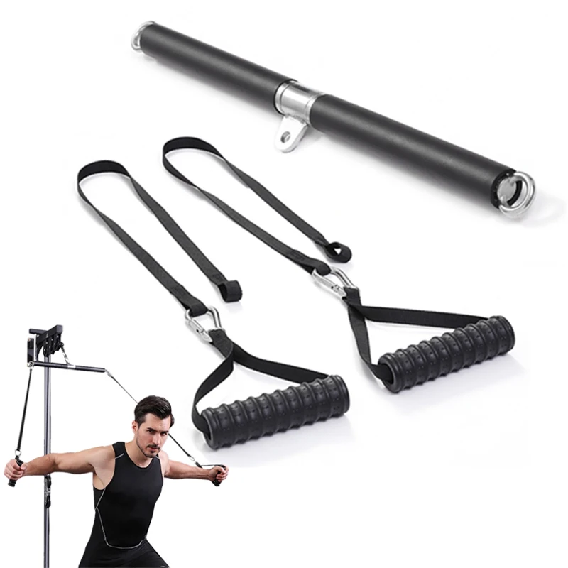 

Biceps Triceps Training Rope Lat Pull Down Bar Chest Muscle Workout Grips Handle Gym Fitness Bodybuilding Pulley Cable Equipment