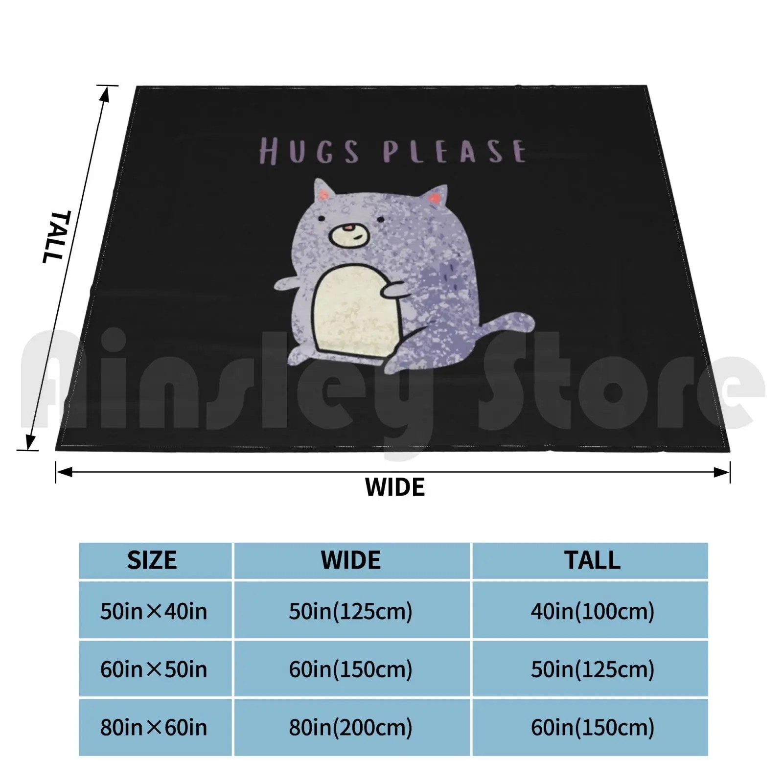 Please Hug Me Cat Blanket Fashion Custom Animal Domestic Animal Lover Sweet Love Kitty Cat Kitten Meow Hug