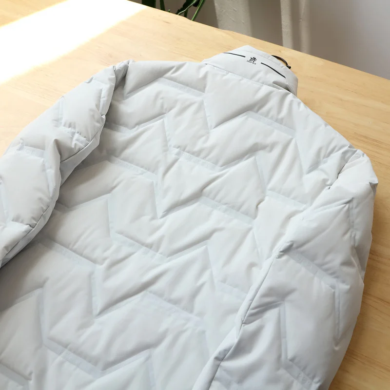 Baixo reversível casaco masculino outono inverno à prova de vento pato branco para baixo jaquetas de alta rua gola zíper grosso solto outerwear