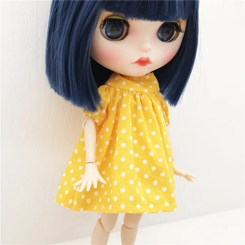 New Beautiful Dress For Blyth Doll  Pure White Simple Dress Multicolor For Barbie Doll Clothes 1/6 Doll DIY Accessories