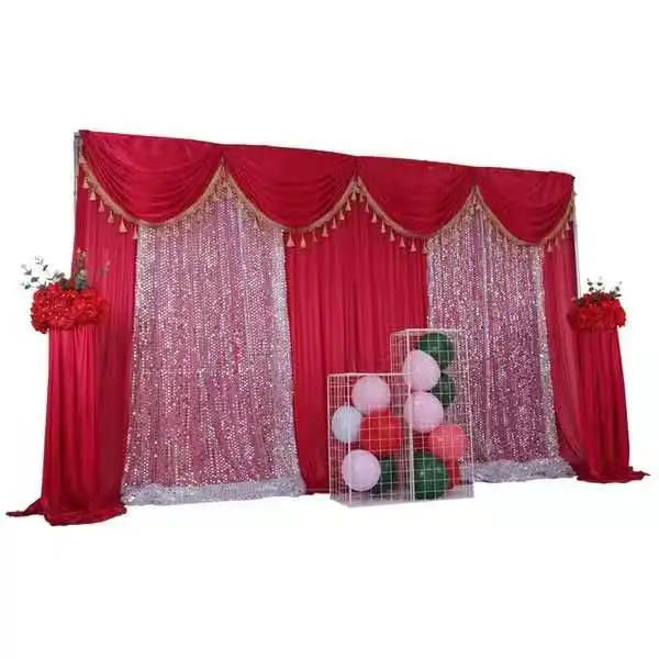 

10ftx20ft Customized wedding backdrop curtain Birthday event party decor wedding stage background Sequin silk drape decoration