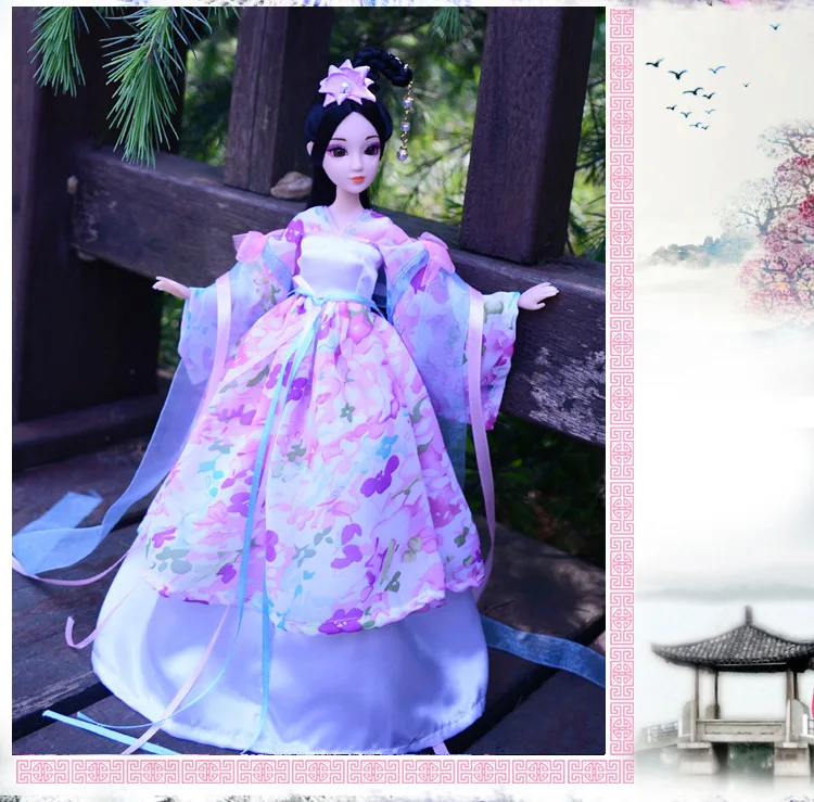 1/6 مقياس 30 سنتيمتر زي القديمة Hanfu فستان الشعر الطويل الجنية الأميرة باربي دمية المفاصل الجسم لعبة مجسمة هدية لفتاة C1235C