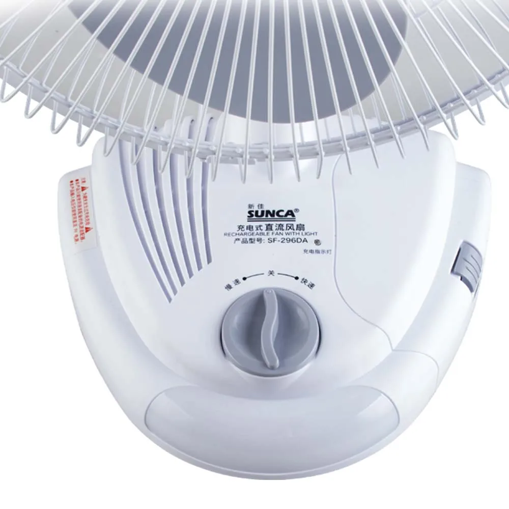 SUNCA's New Floor-Type Standing Rechargeable Fan With 2 Gears Adjustable With Emergency Lighting