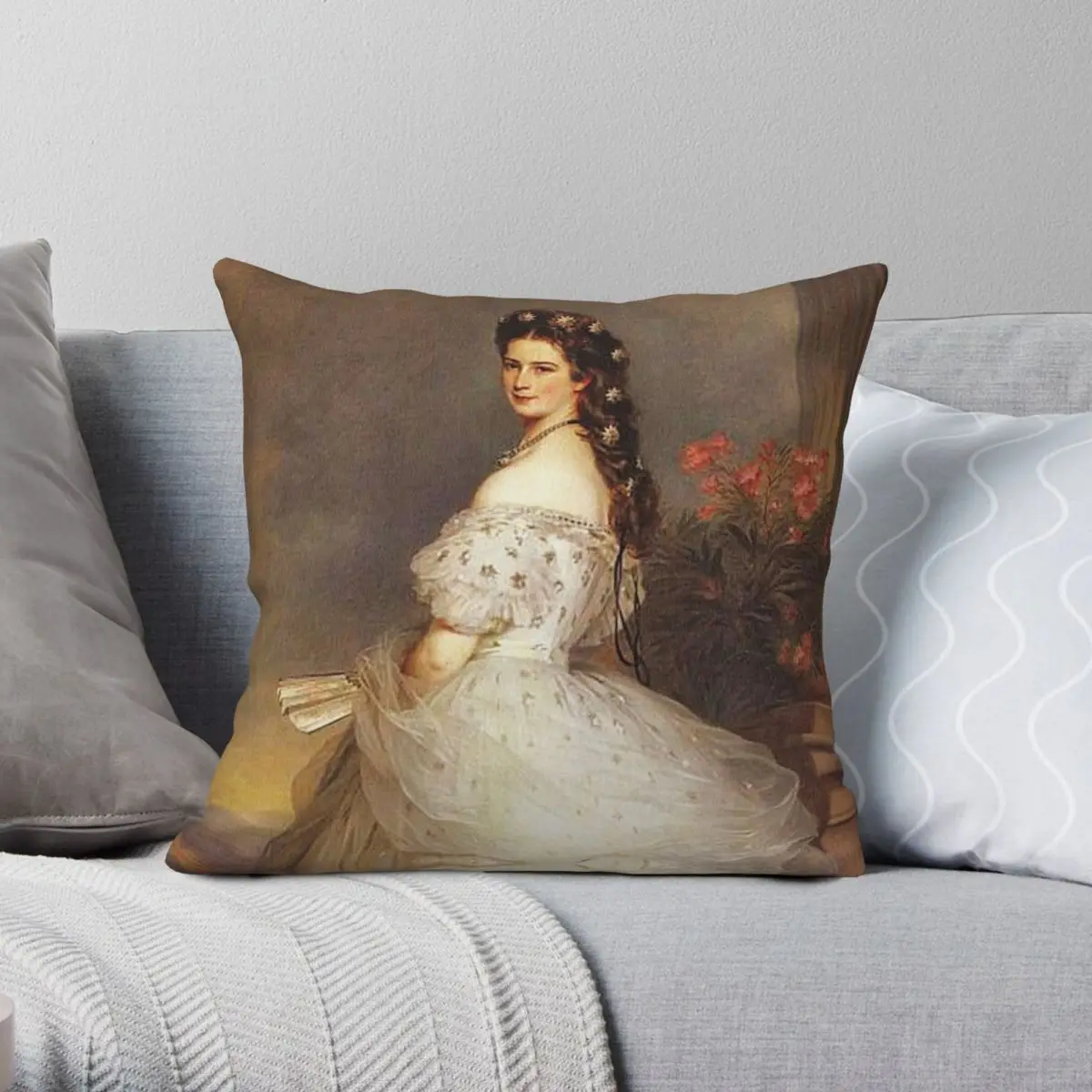 Empress Sissi Elizabeth Of Austria Pillowcase Polyester Linen Velvet Printed Zip Decor Throw Pillow Case Home Cushion Cover