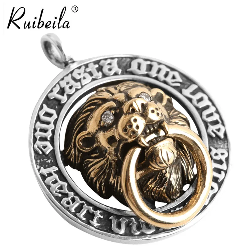 Ruibeila925 silver personality fashion Lion head pendant men and women retro Thai silver necklace Cool send friends