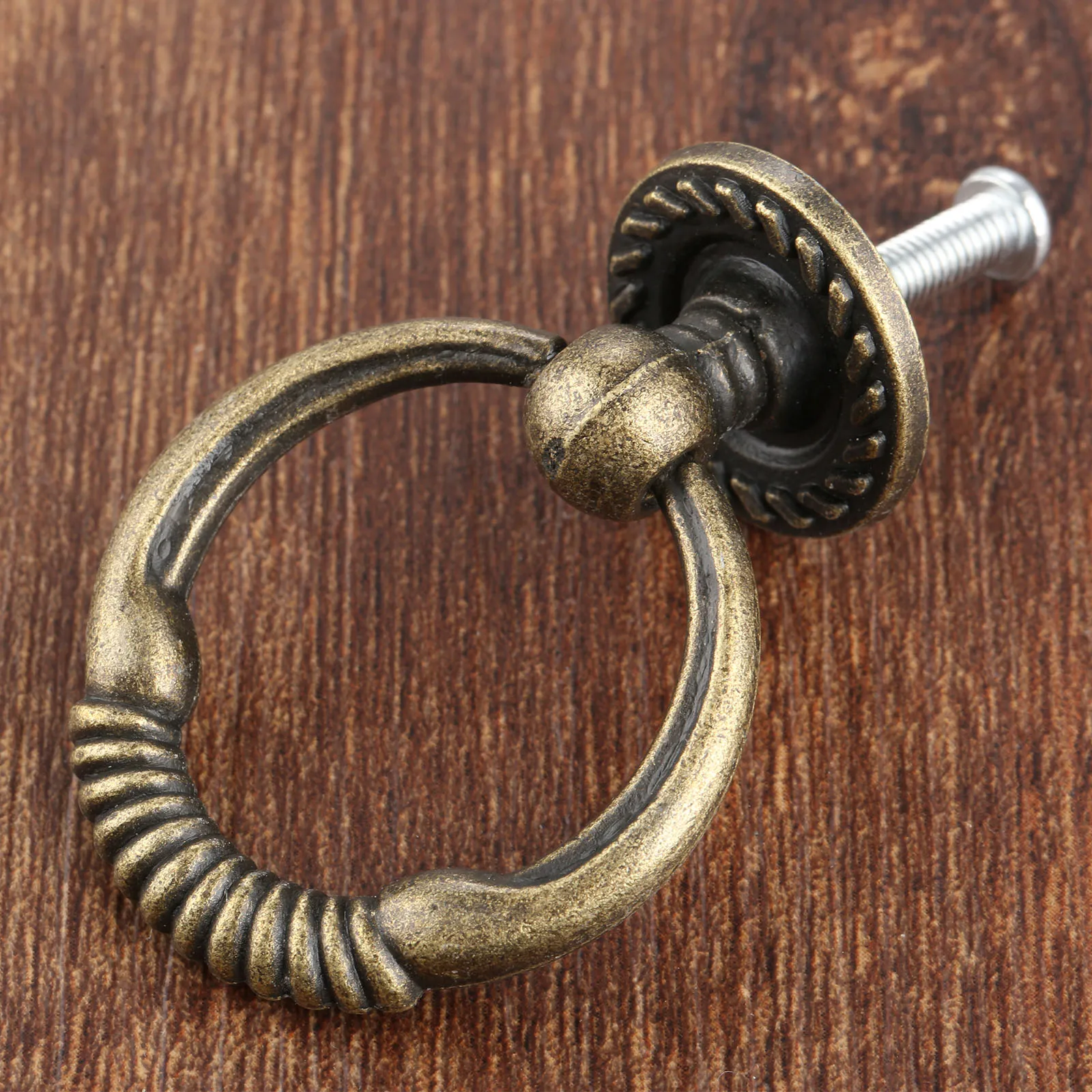 1Pc 38*25mm Vintage Cabinet Knobs and Handles Furniture Knobs Kitchen Drawer Cupboard Ring Pull Handles Furniture Fittings