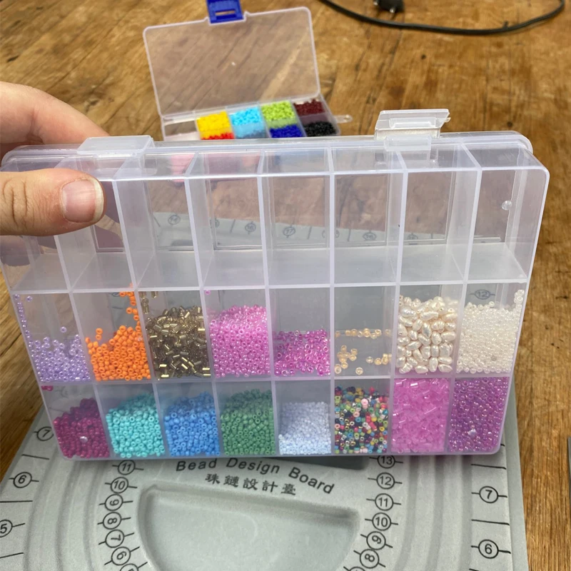Practical 24 Grids Compartment Plastic Storage Box Jewelry Earring Bead Screw Holder Case Display Organizer Container