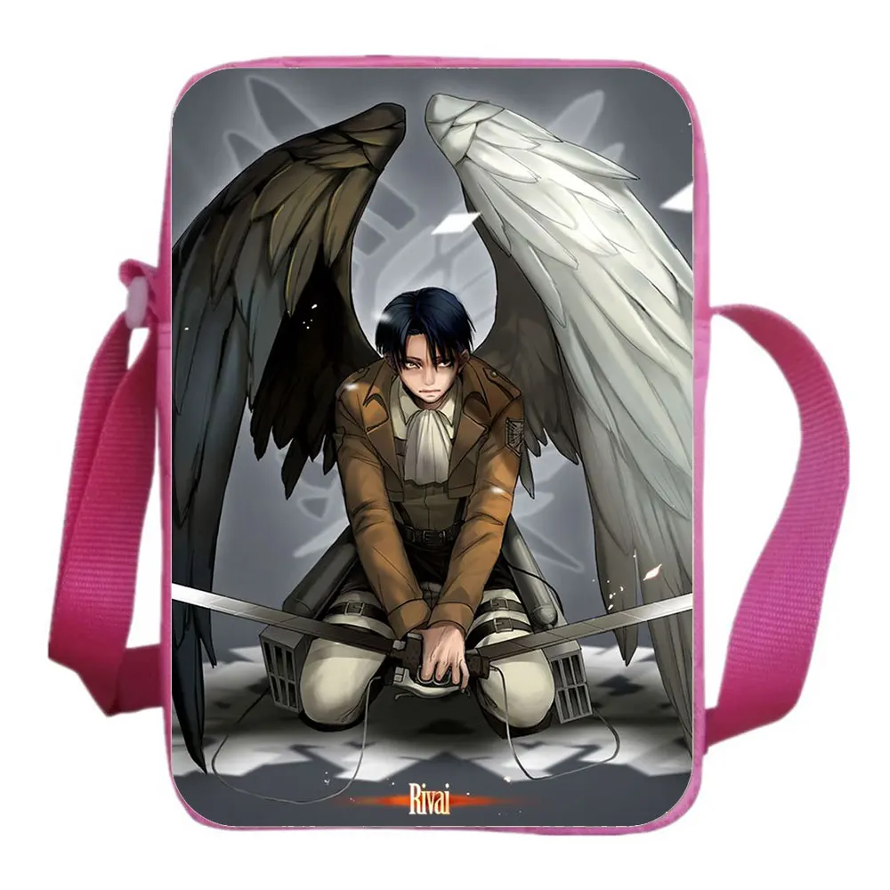 Attack On Titan Messenger Bag Japan Anime Messenger borse borsa a tracolla rosa nera zaino zaini per studenti