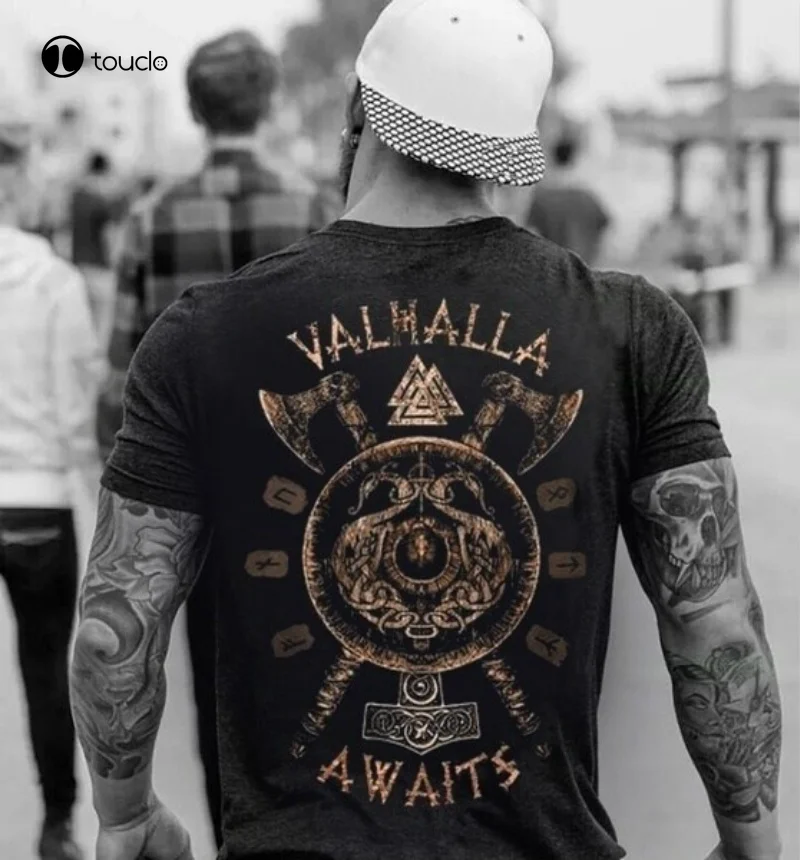 2021 Men Summer T-Shirt T-Shirt Wikinger T-Shirt Fathers Day T-Shirt Vahalla Daddy T Shirt Tee Shirt