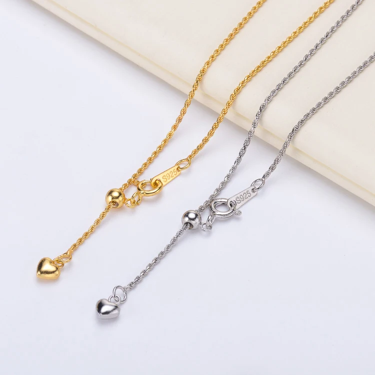 

3Pcs/Lot Classic Heart Pendant Chain From 45cm-70cm S925 Silver Material Necklace