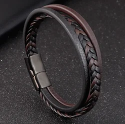 Multi-layer Hand-woven Woven Leather MenBracelets and Bracelets MenDay Gifts