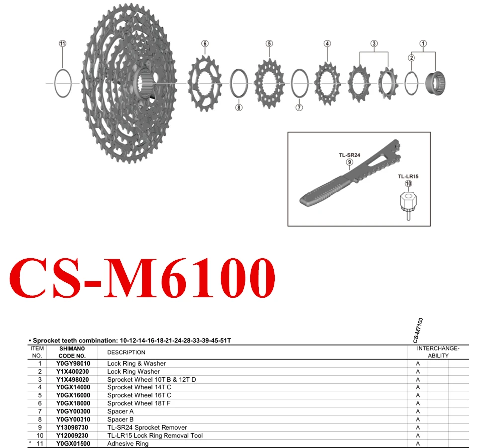 Shimano SLX XT CS-M7100/M8100/M6100/M9100 12 speed Cassette Sprocket Wheel Cog Unit 10T 12T 14 16 18