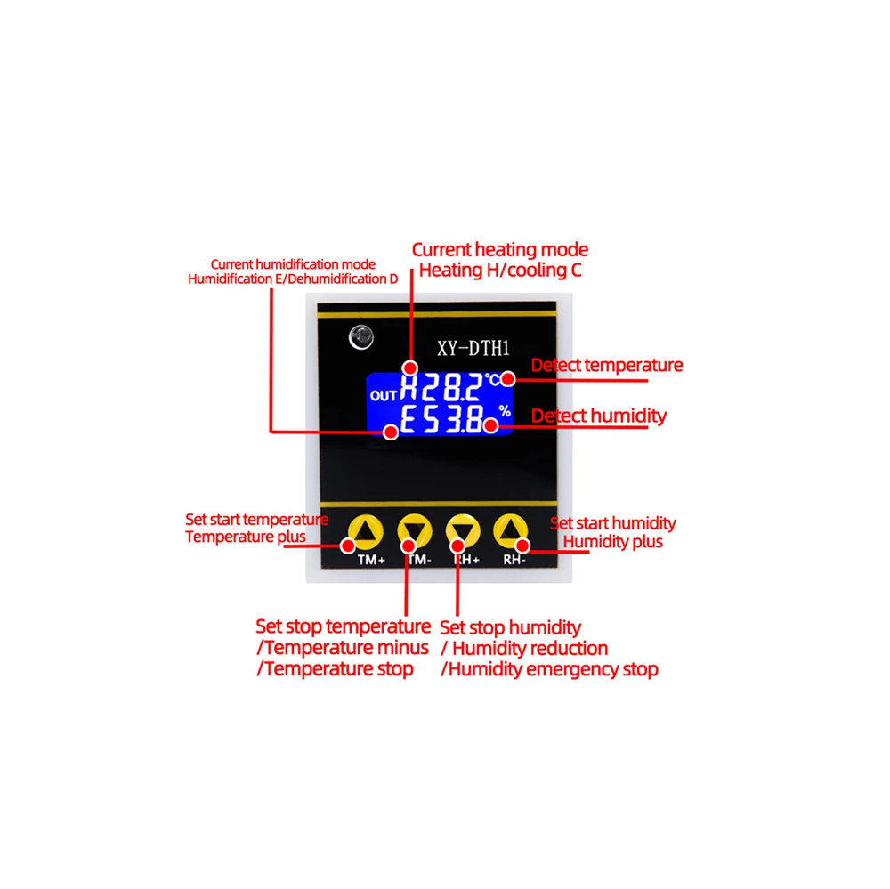 XY-DTH1 AC 220V Guide Rail Digital Thermostat Humidistat Temperature Humidity Controller Thermometer Hygrometer Control Switch