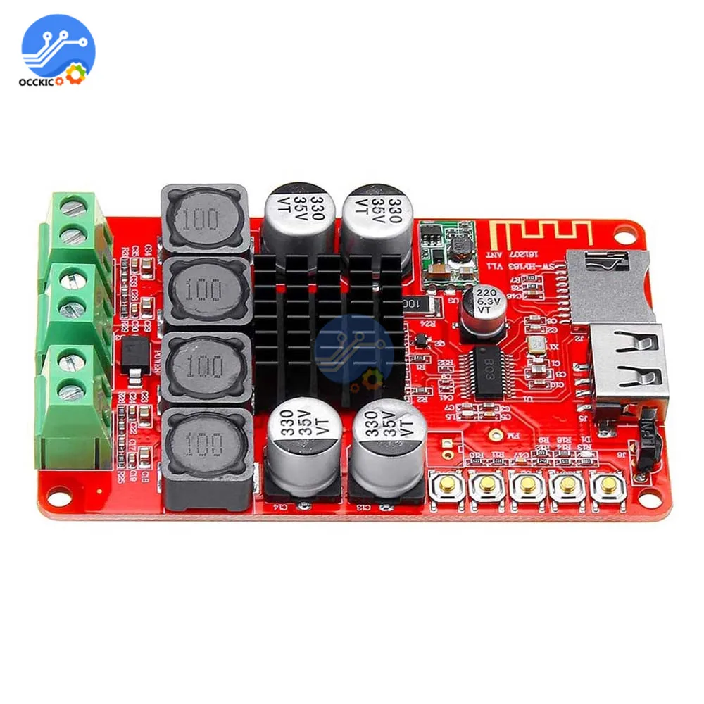 TPA3116 50 واط + 50 واط بلوتوث مكبر للصوت مجلس استقبال الصوت الرقمي TF بطاقة يو القرص لاعب مضخم الصوت مع البعيد ل المتكلم DIY بها بنفسك