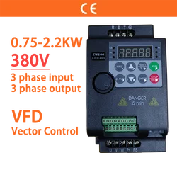 0.75KW/1.5KW/2.2KW 1/2/3HP 380V VFD Economical Variable Frequency Drive Converter Motor Speed Vector Control Small Inverter