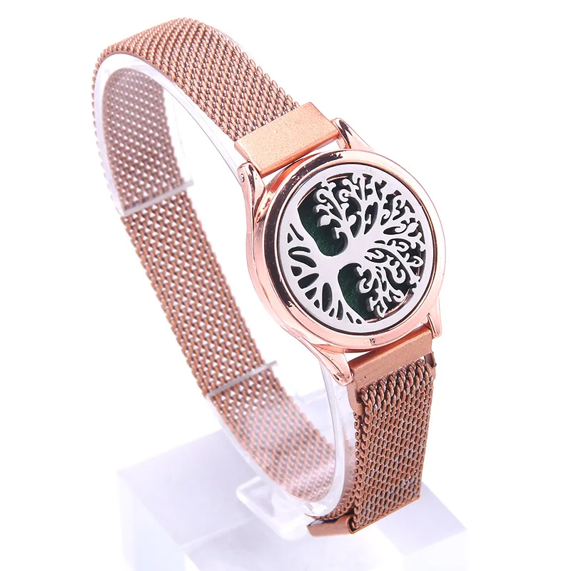 New Aromatherapy Bracelet Diffuser Jewelry Perfume Essential Oil Diffuser Locket Bracelet Tree Of Life Stainless Steel Bracelet