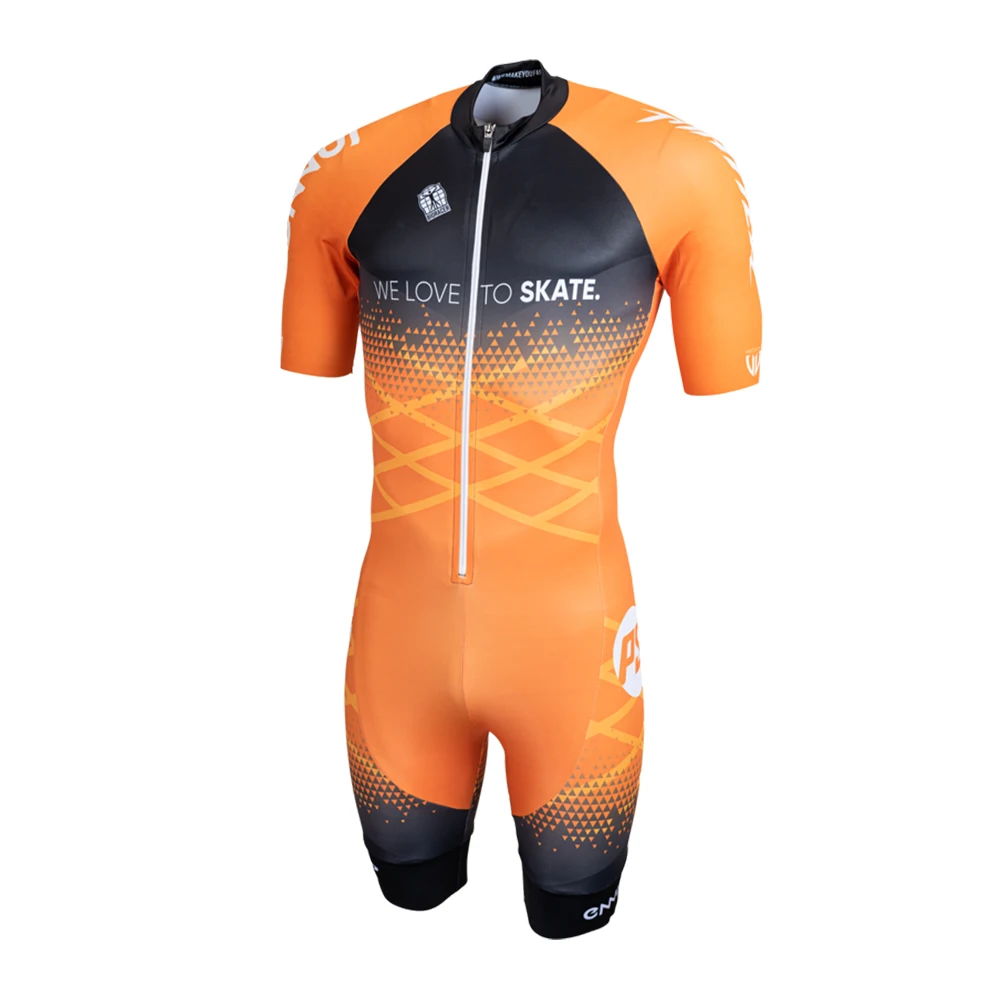 Powerslide Inline Roller Skate Speed Skinsuit Men Fast Skat Triathlon Road Bike Roller Skating Jersey Jumpsuits Maillot Ciclismo