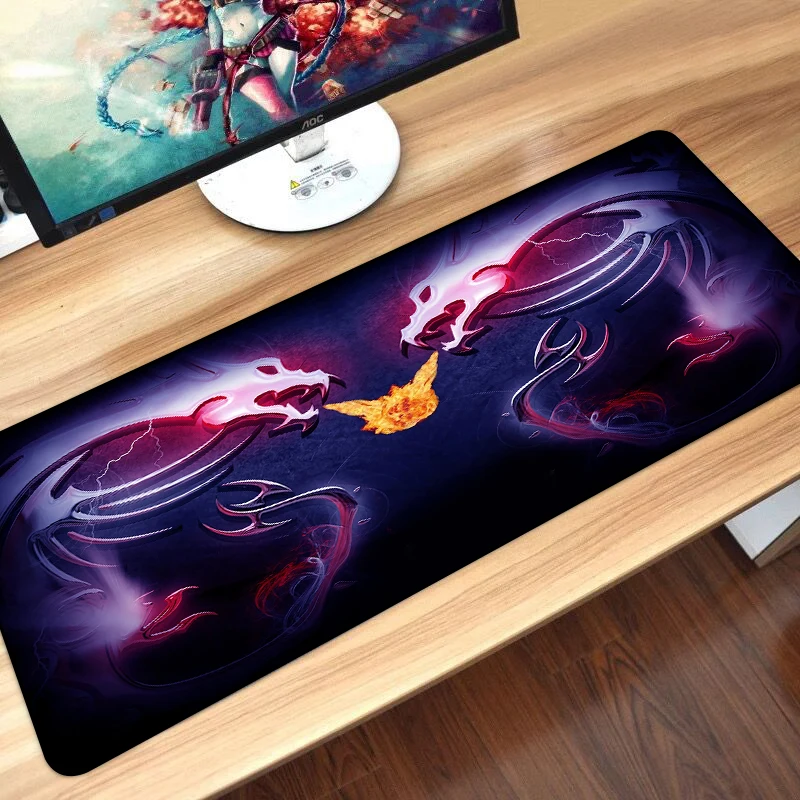 80*30cm Gaming Mouse Pad Large XL Dragon Computer Mousepad Gamer Natural Rubber Desk Mat for Keyboard  Anti-Slip Speed Version