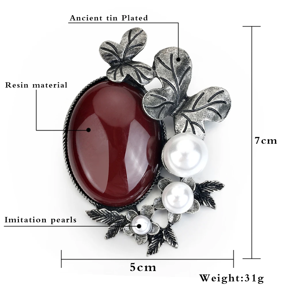 2024 Trend Jewelry Classical Resin Imitation Pearl Flower Brooch  Ladies Collar Scarf Accessories Brooch Pin