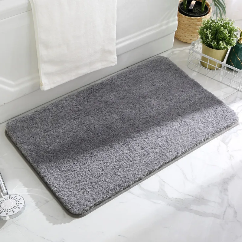 Extra Thicken Bathroom Bath Mat Microfiber Solid Color Toilet Rugs Large Size Floor Carpets for Lavatory Washroom Bathtub Side