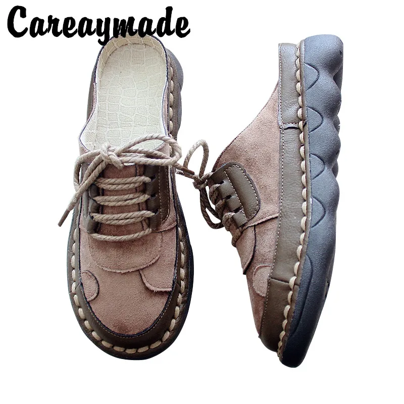 Careaymade-Original handmade shoes,art retro slippers,cow tendon soft  soles student shoes,casual comfortable women's shoes