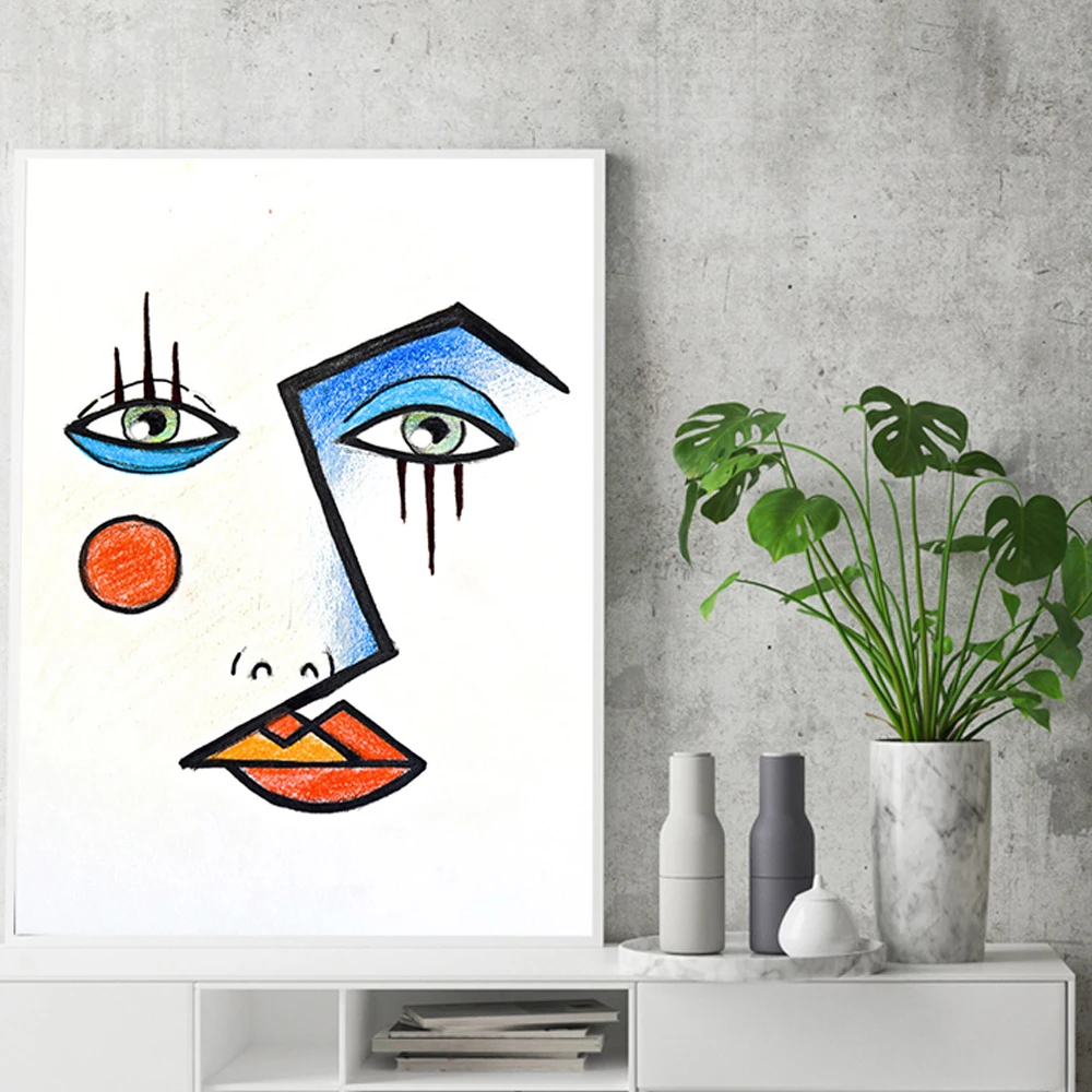 

Modern Abstract Face Line Posters Print Wall Art Pictures Nordic Fashion Style Living Room Minimalist Canvas Paintings Decor