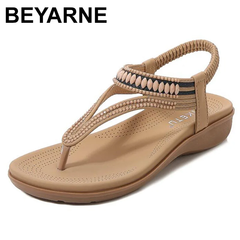 BEYARNEHigh Quality Vintage Women\'s Sandals Brand New Casual Comfortable Female Flats Summer Casual Gladiator Shoes