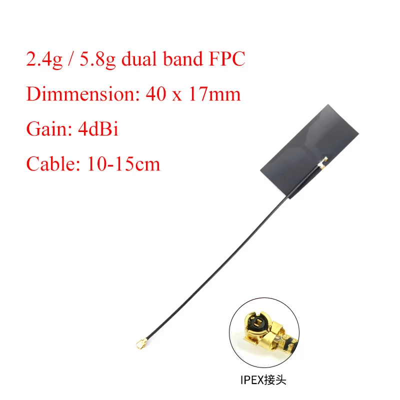 20 stücke/Los 2,4g/5,8g Dualband-WLAN-Antenne 5dbi-Modul interne Antenne fpc-Antennen 2,4g 5g 40*18mm