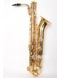 Wysokiej jakości mosiądzu saksofon barytonowy złoty lakier E płaskim Sax baryton New Arrival Instrument muzyczny z ustnik przypadku