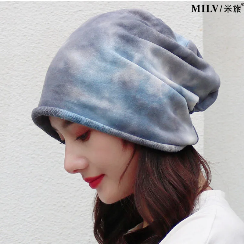 Autumn And Winter Dual-use  Vintage Design Hats For Ladies thin Skullies And Beanies Women Scarf Face Mask HT015