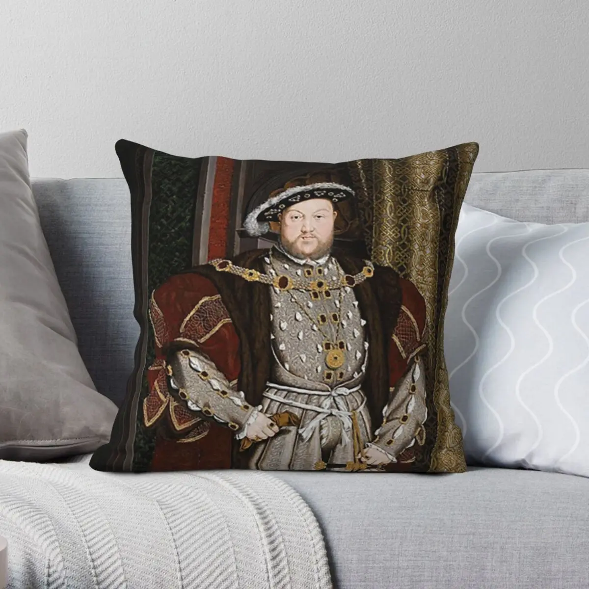 Henry VIII. KING Of England Square Pillowcase Polyester Linen Velvet Creative Zip Decor Pillow Case Sofa Cushion Cover 18