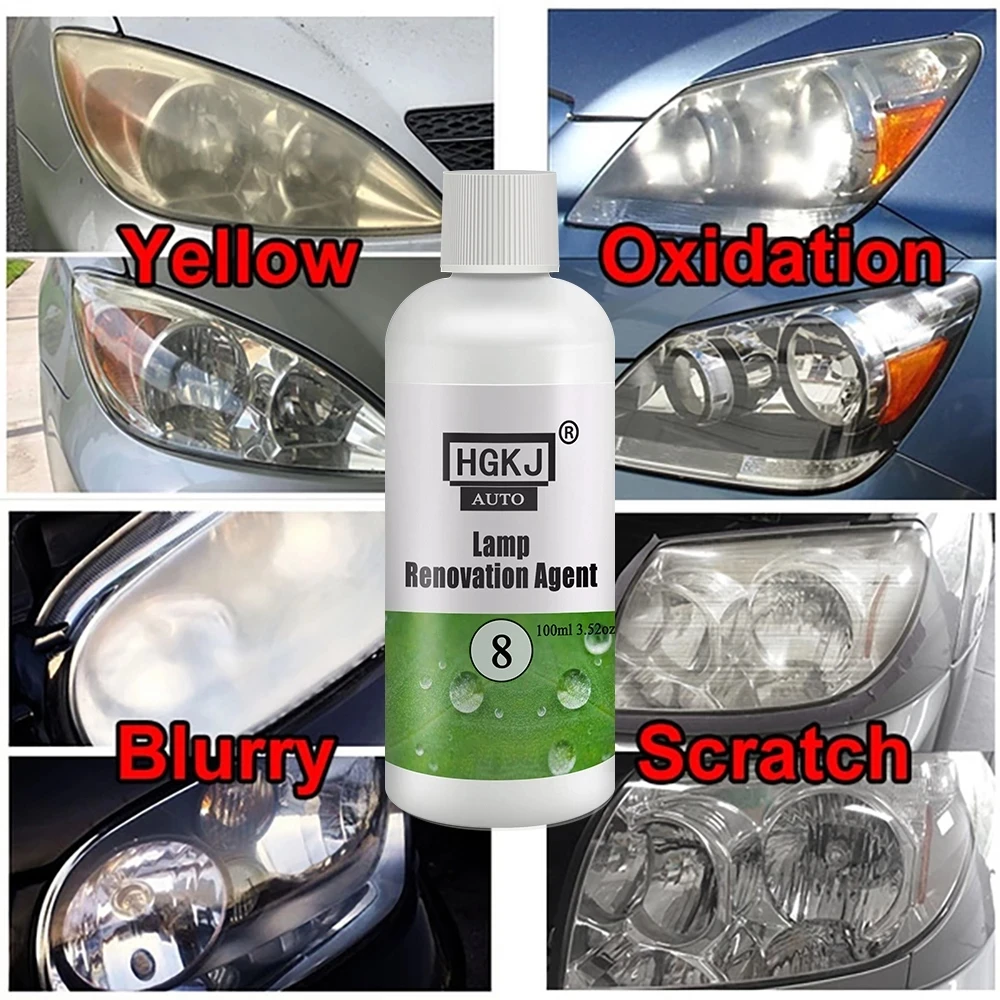 100ml Car Headlight Repair Coating Scratch Remover Solution Repair Kit Fluid Lamp Cleaning  And Maintenance Car Care HGKJ 8