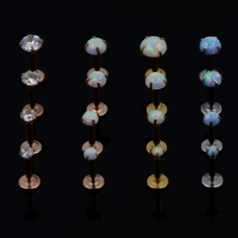 1Pcs 2-4mm Gem Solid Steel Tragus Cartilage Ear Stud Crystal Zircon Earrings Piercing Jewelry Cartilage Piercing Earrings Prong