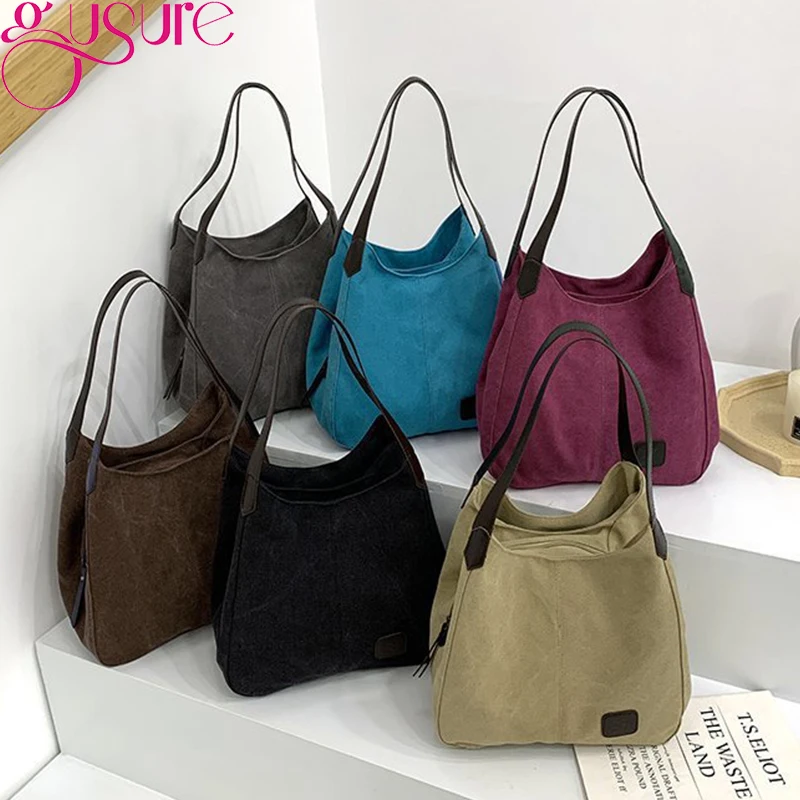 Gusure Borse di lusso Borse da viaggio da donna Designer Canvas Borsa a tracolla a tracolla ad alta capacità Borsa da donna casual Tote bolsa