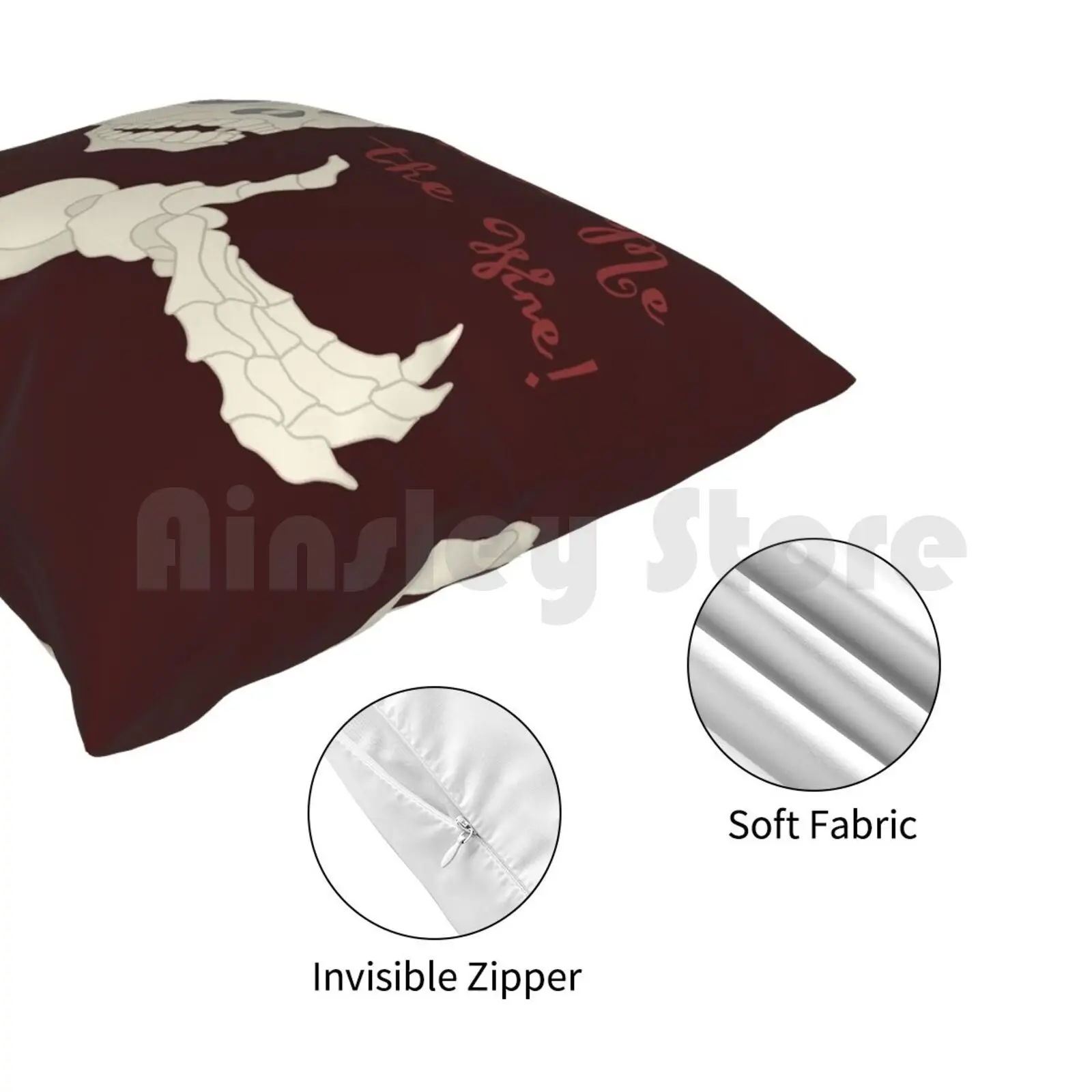 كيس وسادة النبيذ المطبوع المنزلي وسادة رمي ناعمة Thelastunicorn The Last Unicorn Skeleton Wine