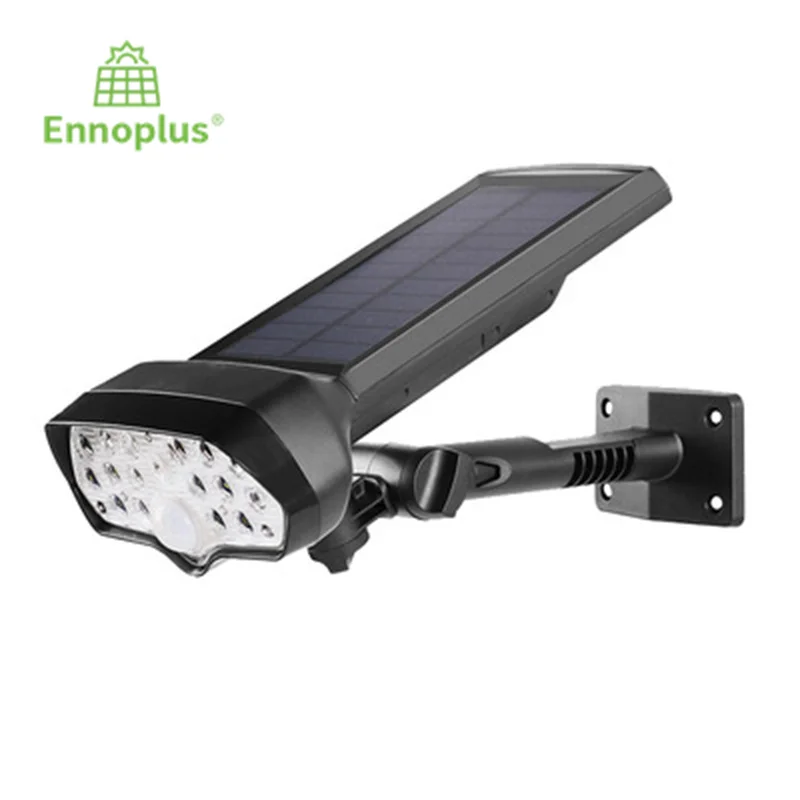 Ennoplus Solar Lamp Outdoor Waterproof  Motion PIR Sensor Led Spotlights Adjustable Wall Lights for for Garden Driveway Pool