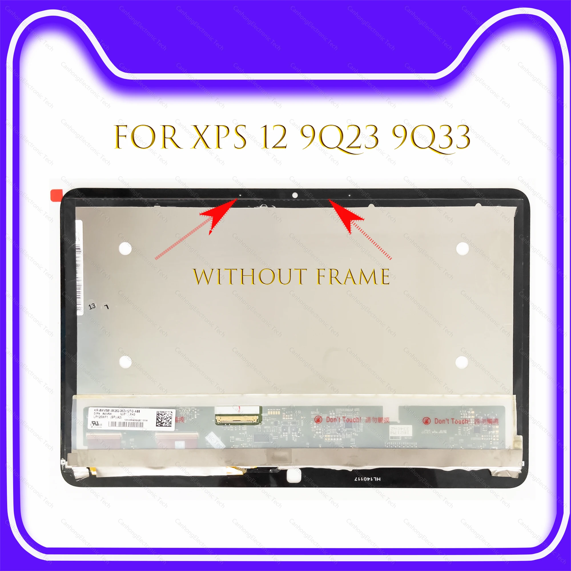 Imagem -03 - Xps 9q23 9q33 Portátil Tela Lcd para Dell Xps 12 9q23 9q33 Lp125wf1 Spa2 a3 Lcd Tela de Toque Assembléia Painel Exibição 12.5 1080p